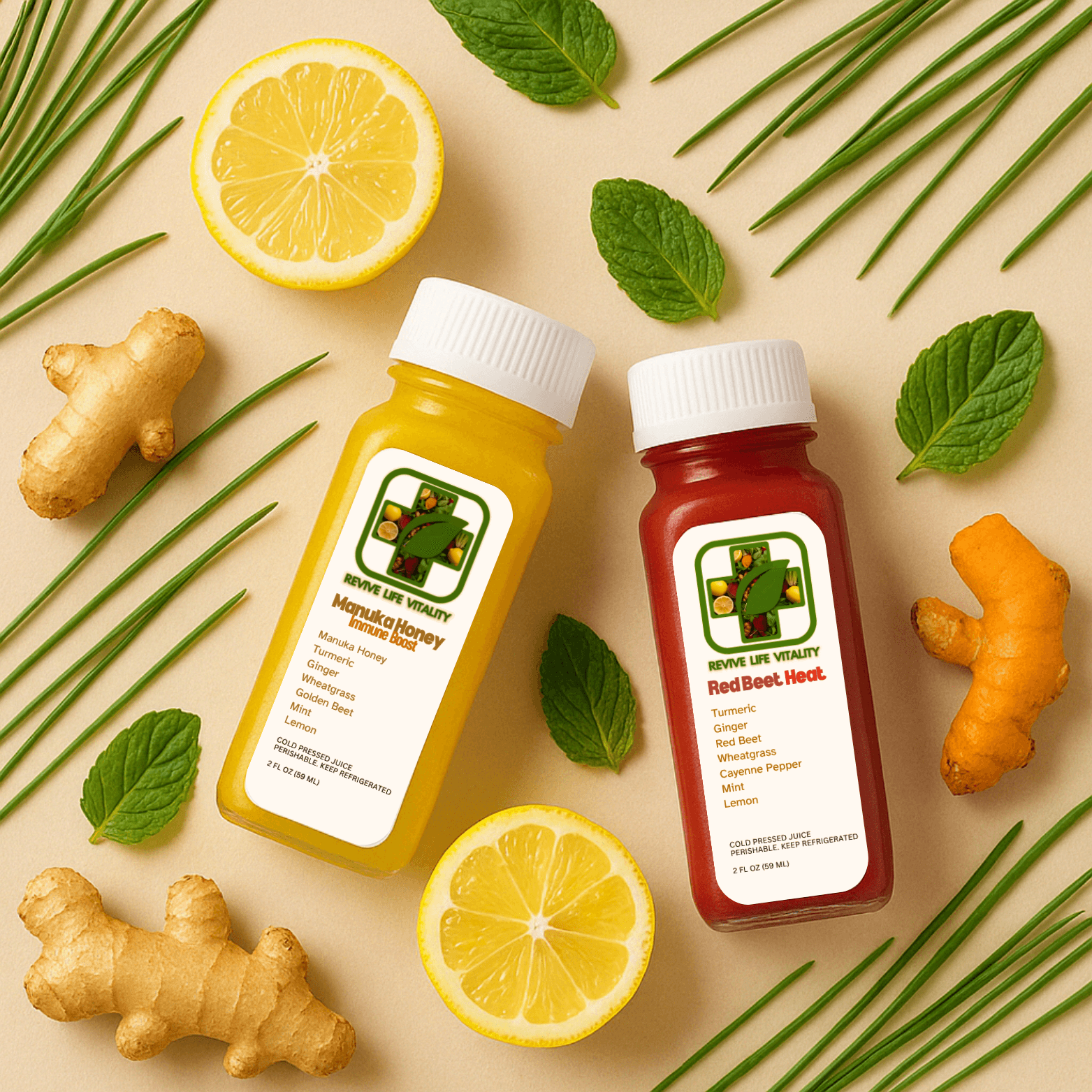 Revive Life Vitality wellness shot bottles